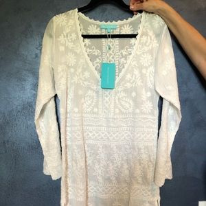Designer white cover up/dress